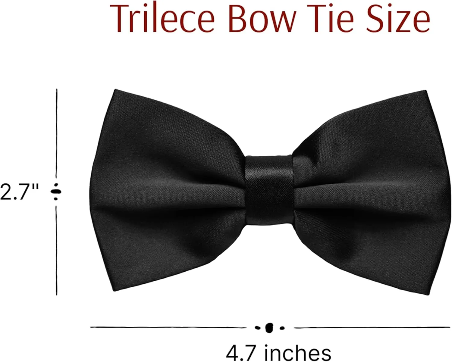 trilece Bow Ties for Men - Men's Solid Pretied Bowties for Formal Wear - Adjustable Bow Tie - Bow ties for Woman