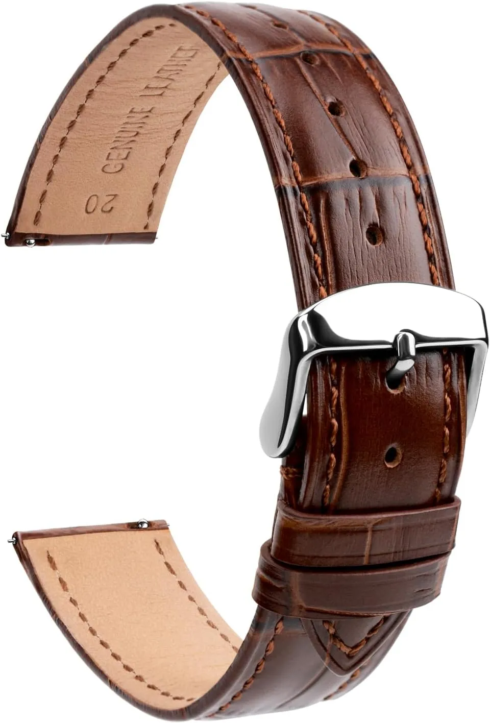 TStrap Extra Long Watch Band - XL XXL Leather Watch Straps for Men - Soft Quick Release Watchband for Large Wrist Replacement - 12mm 16mm ... 20mm 22mm 24mm