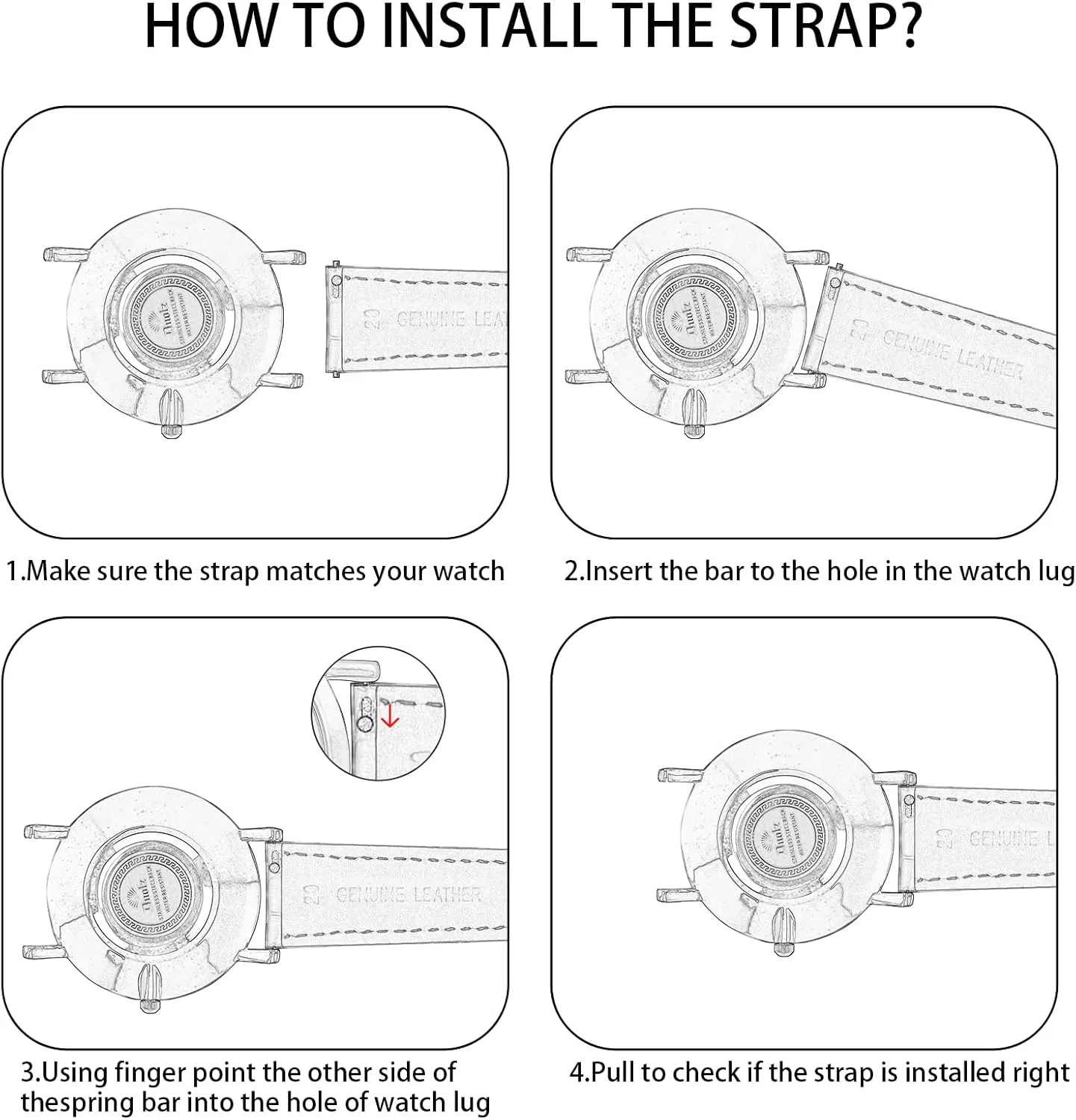 TStrap Extra Long Watch Band - XL XXL Leather Watch Straps for Men - Soft Quick Release Watchband for Large Wrist Replacement - 12mm 16mm ... 20mm 22mm 24mm