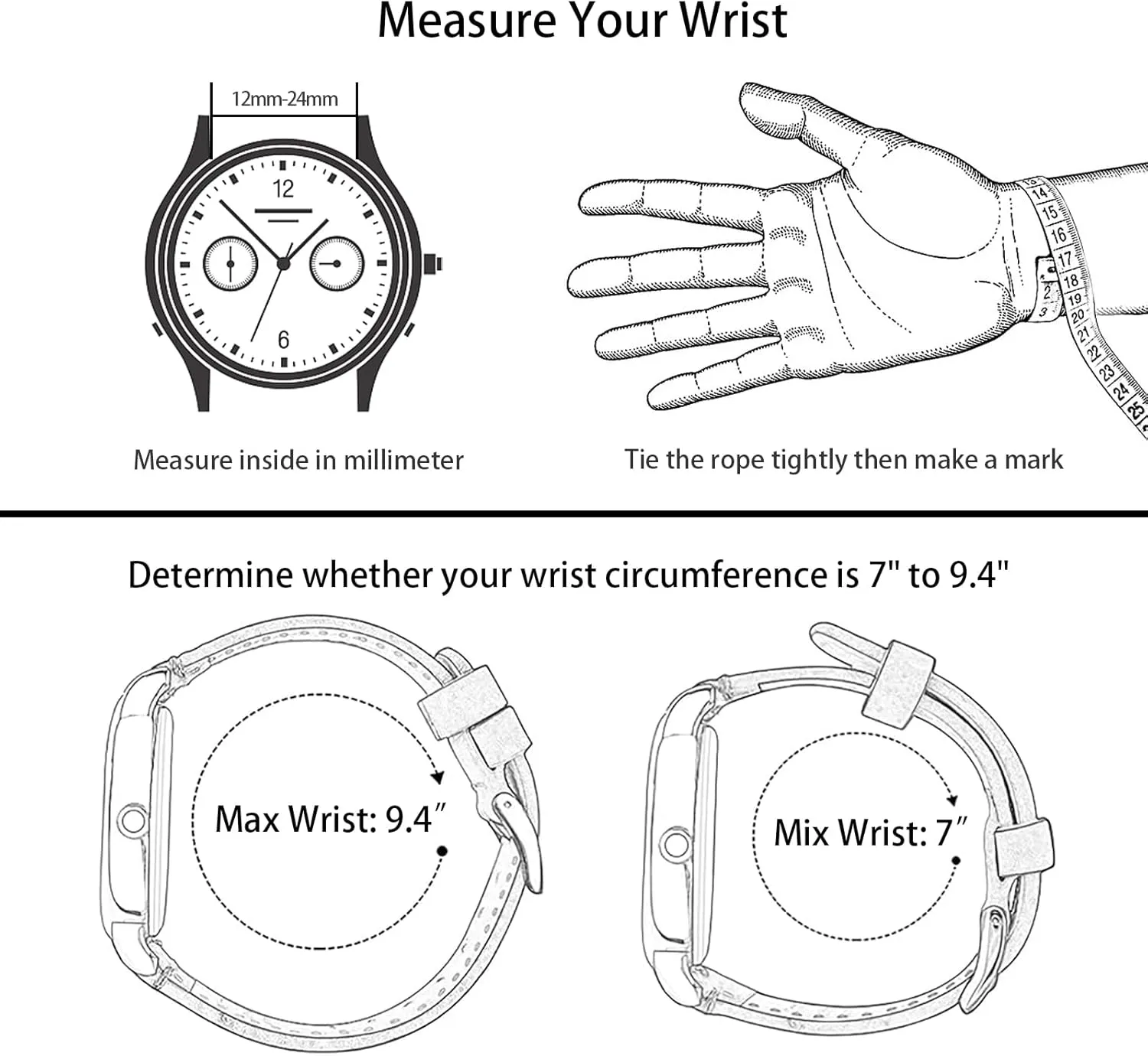 TStrap Extra Long Watch Band - XL XXL Leather Watch Straps for Men - Soft Quick Release Watchband for Large Wrist Replacement - 12mm 16mm ... 20mm 22mm 24mm