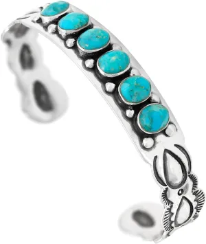 Turquoise Bracelet Sterling Silver 925 Genuine Gemstones Gemstones Cuff Bracelet