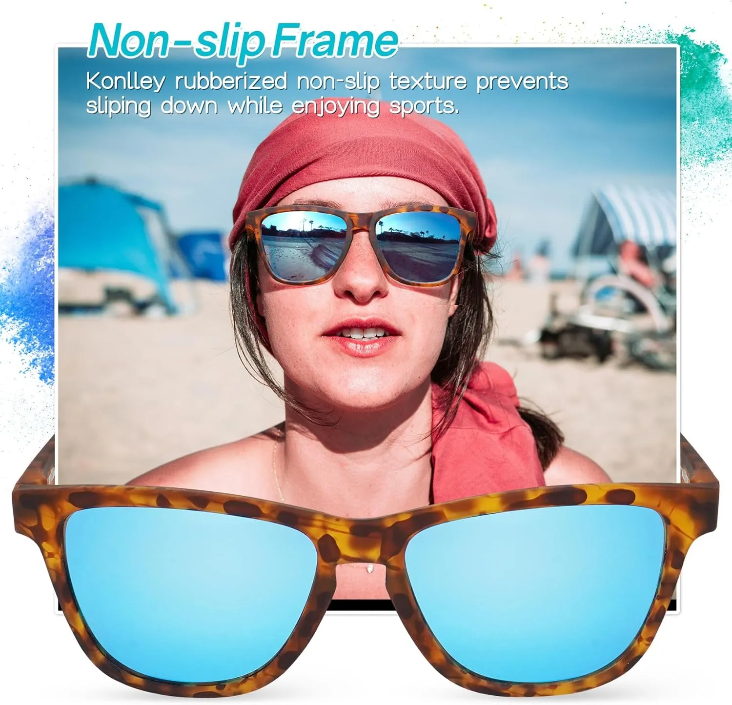 Vintage Sunglasses for Men & Women, Retro Eyewear with Non-slip Flexible Frame, Polarized/Non-Polarized Lens UV Protection