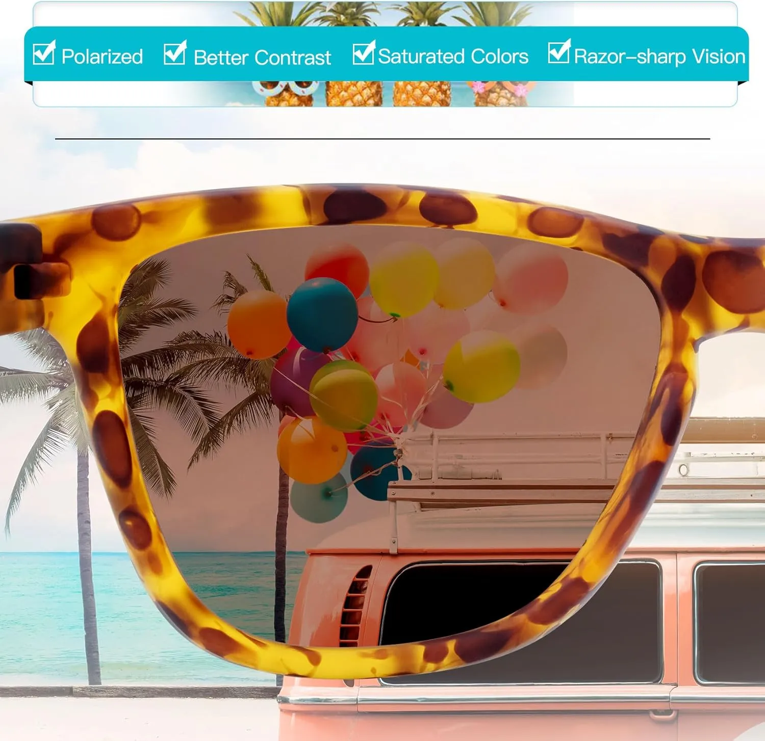 Vintage Sunglasses for Men & Women, Retro Eyewear with Non-slip Flexible Frame, Polarized/Non-Polarized Lens UV Protection