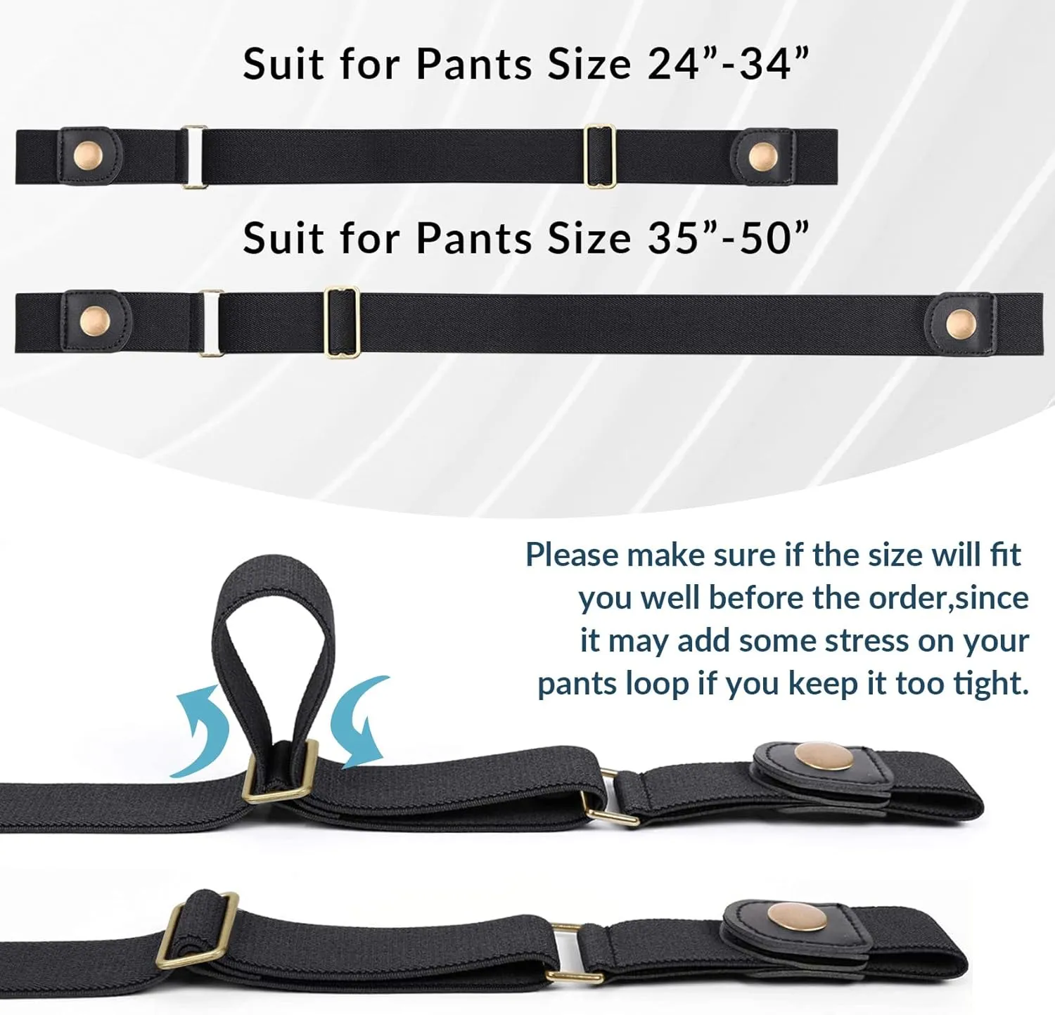 WERFORU 3 Pack 4 Pack No Buckle Invisible Stretch Belt Buckle-Free Elastic Belt for Women and Men