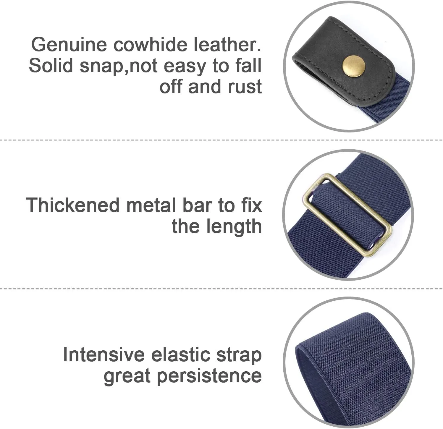 WERFORU No Buckle Show Belt for Men Buckle Free Stretch Belt for Jeans Pants 1.38 Inches Wide Father's Day Gift