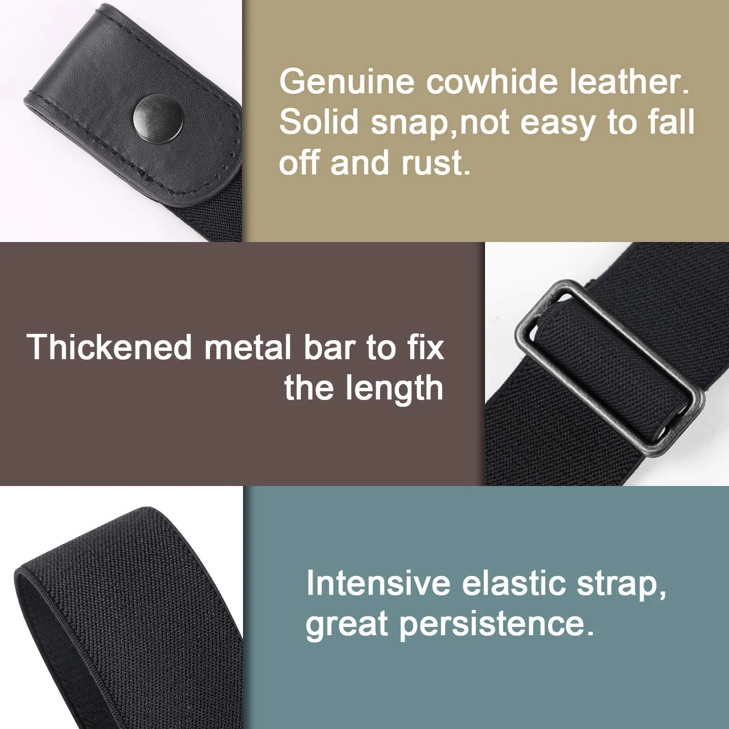 WERFORU No Buckle Show Belt for Men Buckle Free Stretch Belt for Jeans Pants 1.38 Inches Wide Father's Day Gift