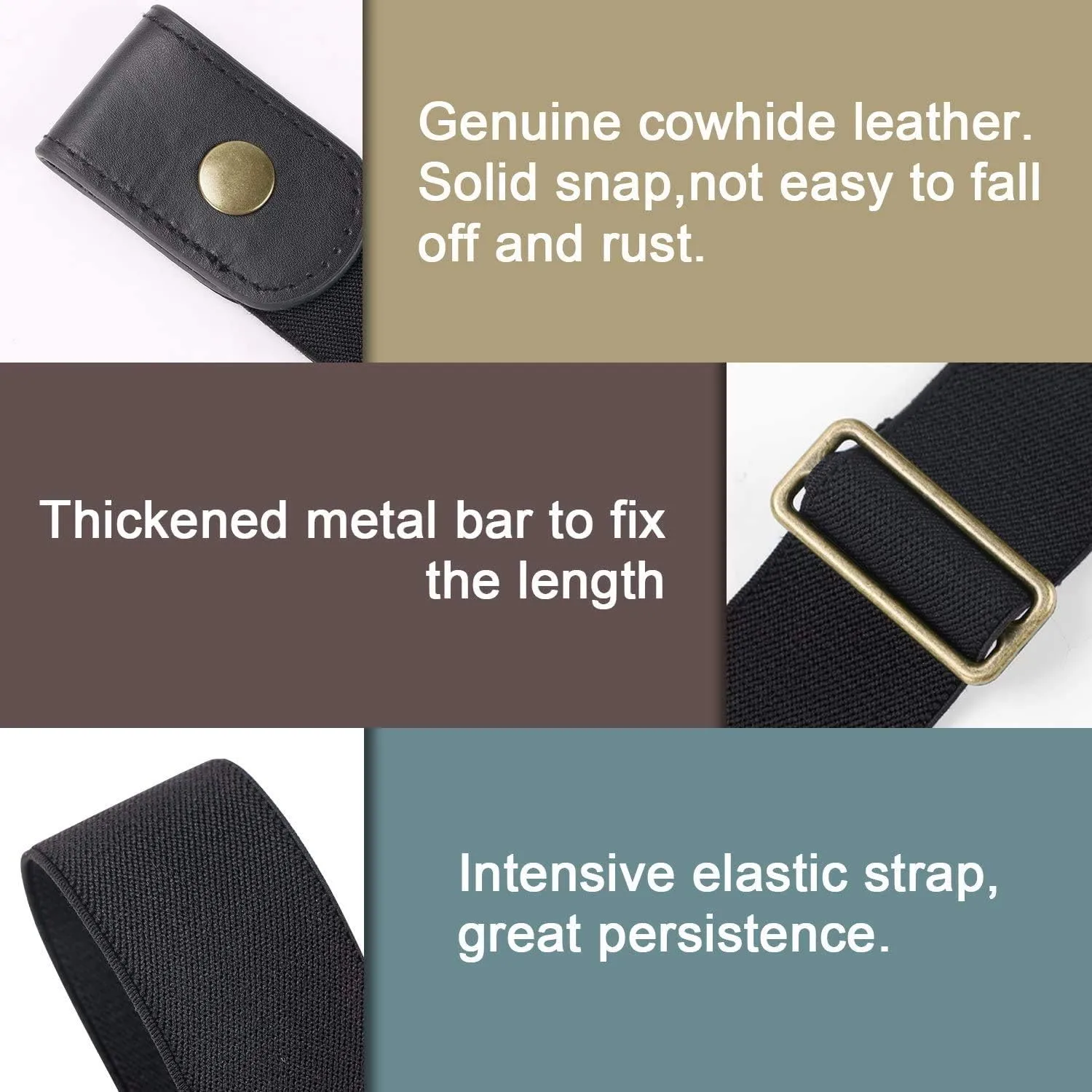 WERFORU No Buckle Show Belt for Men Buckle Free Stretch Belt for Jeans Pants 1.38 Inches Wide Father's Day Gift
