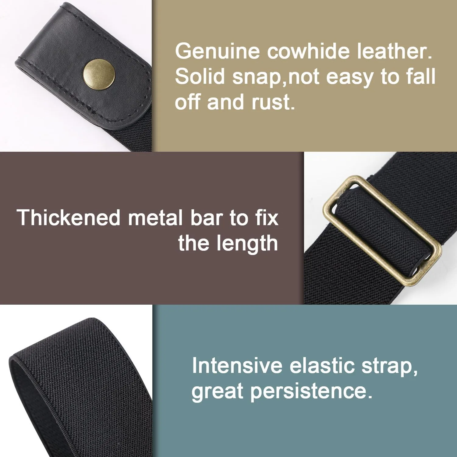 WERFORU No Buckle Show Belt for Men Buckle Free Stretch Belt for Jeans Pants 1.38 Inches Wide Father's Day Gift