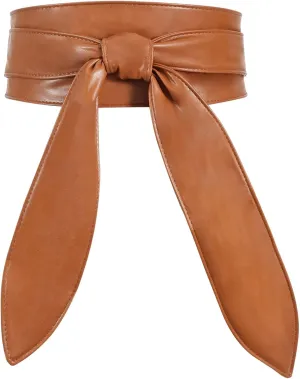 WHIPPY Women Obi Belt Fashion Wrap Around Wide Waistband Knotted Belt for Dress