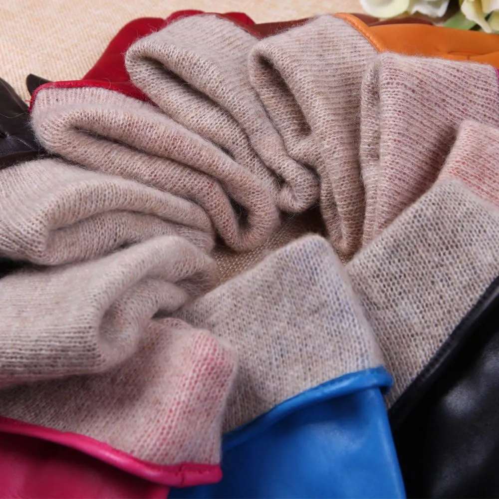 Winter Gloves for Women Genuine Leather Warm Cashmere & Wool Blend Lining Touchscreen Windproof Driving Dress