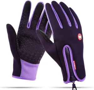 Winter Gloves Touch Screen Warm Gloves Cold Weather Windproof Cycling Driving Riding Bike Telefingers Thermal Gloves Non-Slip Silicone Gel Adjustable Full Finger Mittens