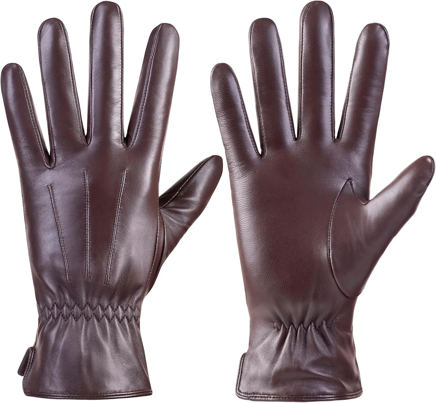 Winter Womens Fashion Leather Gloves Warm Cashmere Lining Touchscreen Texting Windproof Driving Gloves