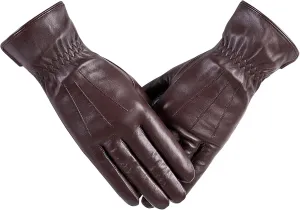 Winter Womens Fashion Leather Gloves Warm Cashmere Lining Touchscreen Texting Windproof Driving Gloves
