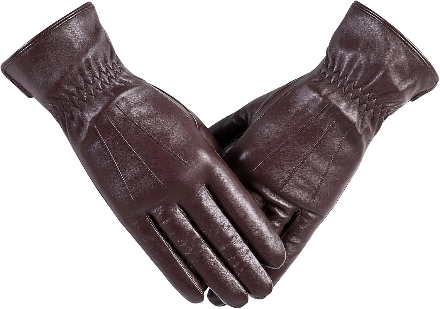 Winter Womens Fashion Leather Gloves Warm Cashmere Lining Touchscreen Texting Windproof Driving Gloves