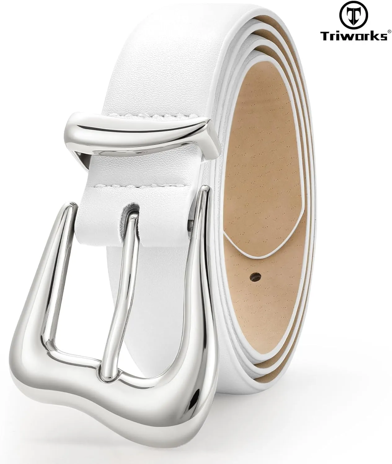 Women Leather Belt with Gold Buckle Fashion Ladies Leather Waist Belt for Jeans Pants