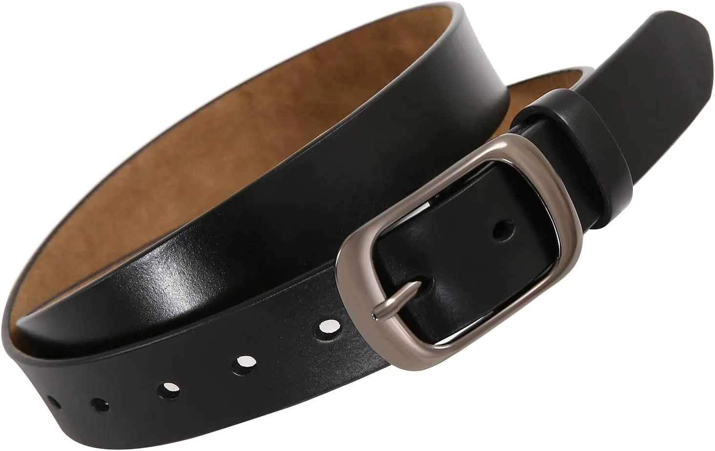 Women Leather Belts for Jeans Pants Fashion Dress Belt for Women with Solid Pin Buckle