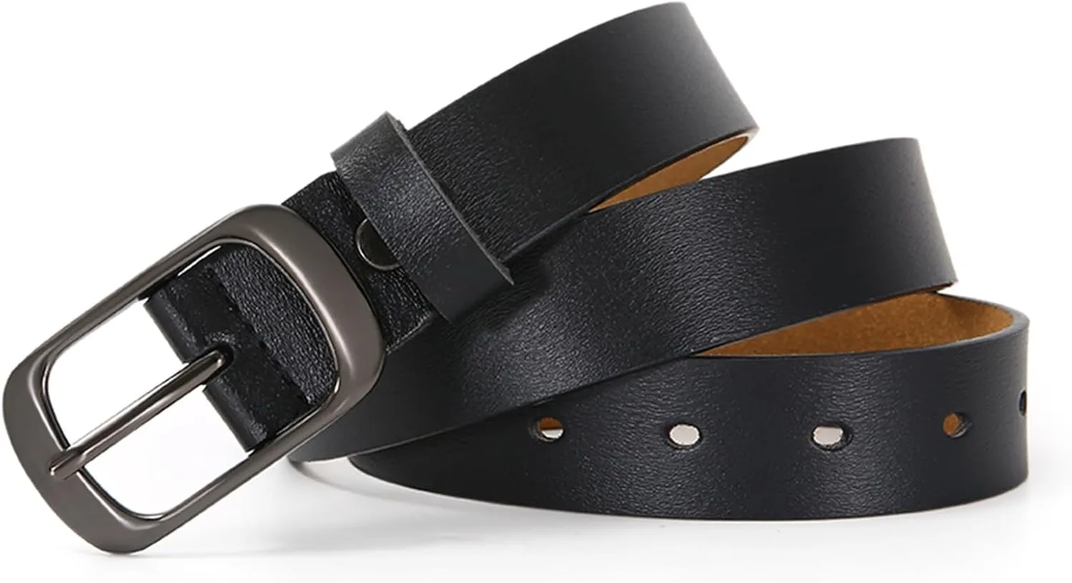 Women Leather Belts for Jeans Pants Fashion Dress Belt for Women with Solid Pin Buckle