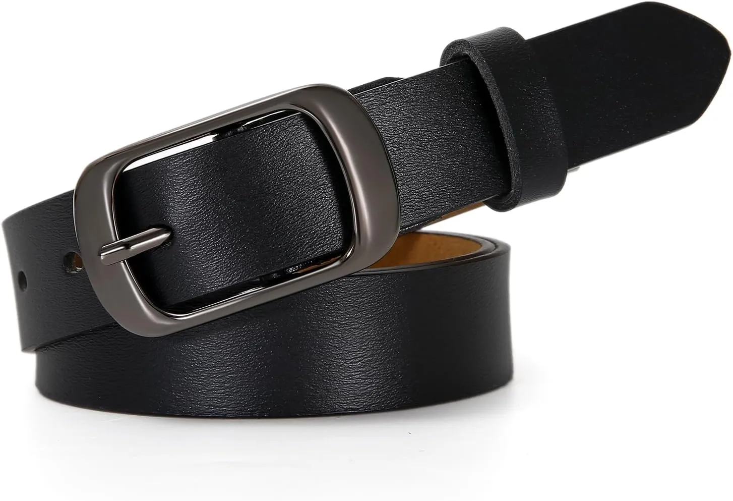 Women Leather Belts for Jeans Pants Fashion Dress Belt for Women with Solid Pin Buckle