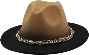 Women Men Winter Autumn Chain Woolen Fedoras Top Hat Jazz Caps Bowler Hats