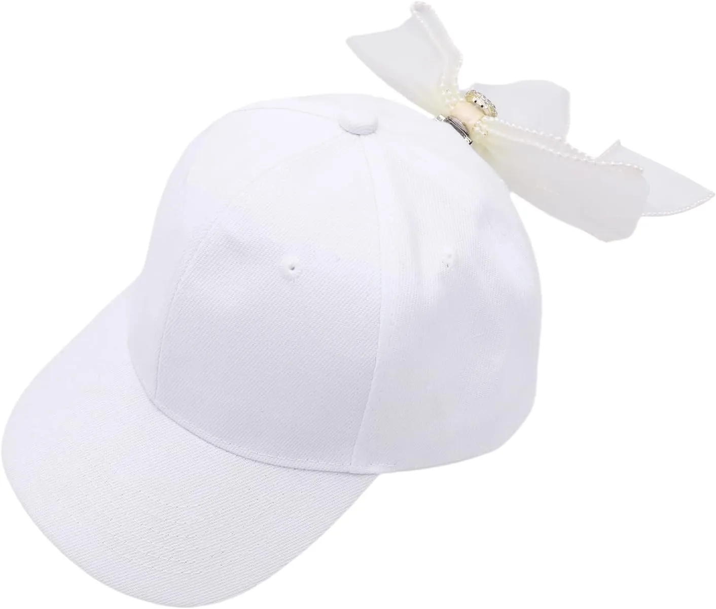 Women Satin Bow-Tie Baseball Cap Silky Elastic Strapback Trucker Hat Trendy Cute Bowknot Ponycap Summer Outdoors Sun Cap