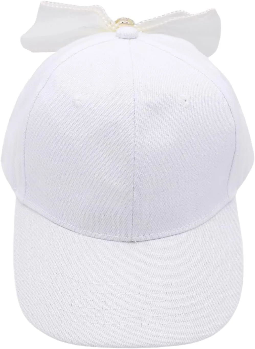Women Satin Bow-Tie Baseball Cap Silky Elastic Strapback Trucker Hat Trendy Cute Bowknot Ponycap Summer Outdoors Sun Cap
