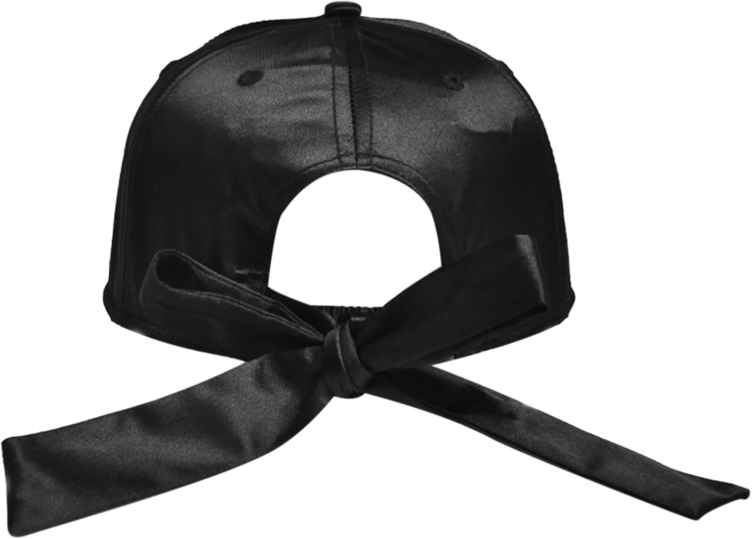 Women Satin Bow-Tie Baseball Cap Silky Elastic Strapback Trucker Hat Trendy Cute Bowknot Ponycap Summer Outdoors Sun Cap