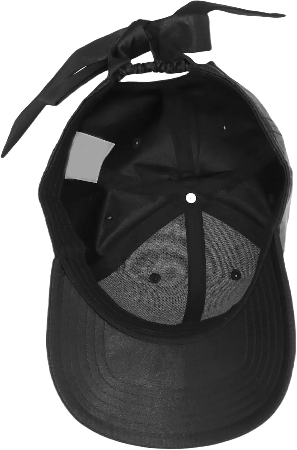 Women Satin Bow-Tie Baseball Cap Silky Elastic Strapback Trucker Hat Trendy Cute Bowknot Ponycap Summer Outdoors Sun Cap