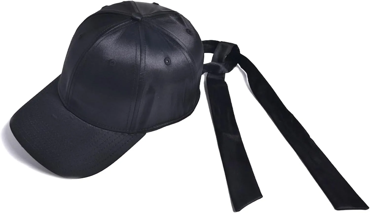 Women Satin Bow-Tie Baseball Cap Silky Elastic Strapback Trucker Hat Trendy Cute Bowknot Ponycap Summer Outdoors Sun Cap
