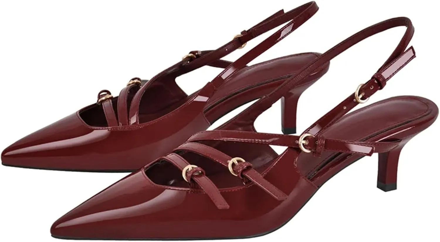 Women's Backless Stiletto Pumps - Pointed Toe Slip On Heeled Sandals