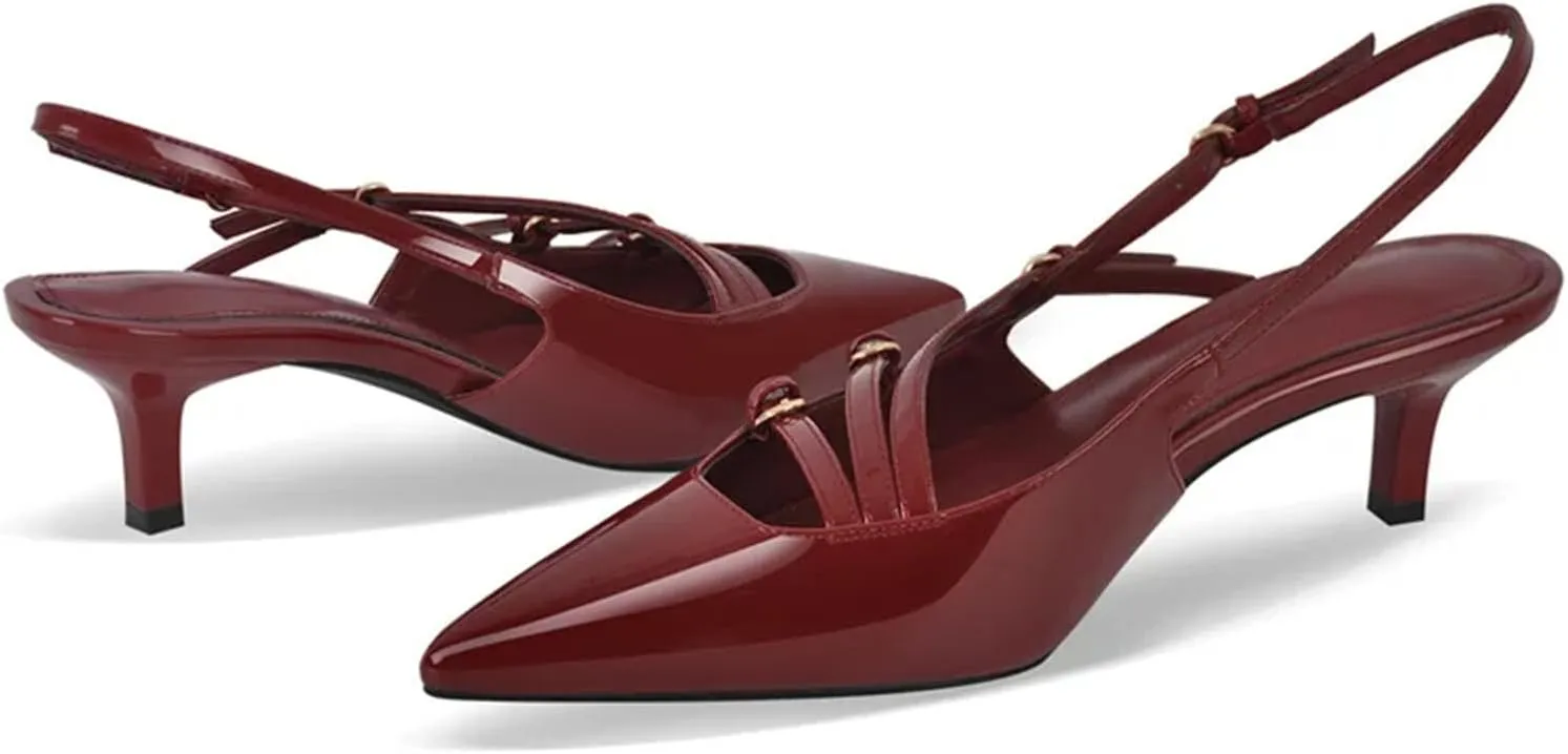 Women's Backless Stiletto Pumps - Pointed Toe Slip On Heeled Sandals