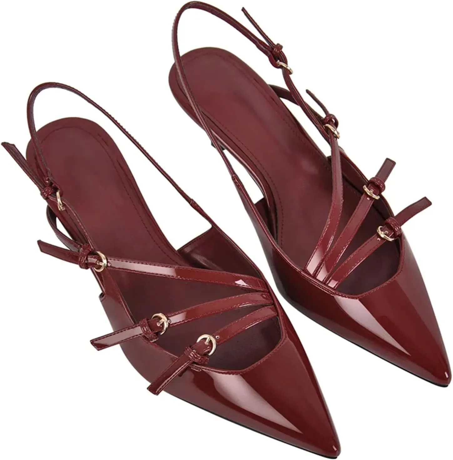 Women's Backless Stiletto Pumps - Pointed Toe Slip On Heeled Sandals