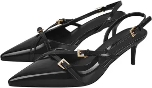 Women's Backless Stiletto Pumps - Pointed Toe Slip On Heeled Sandals