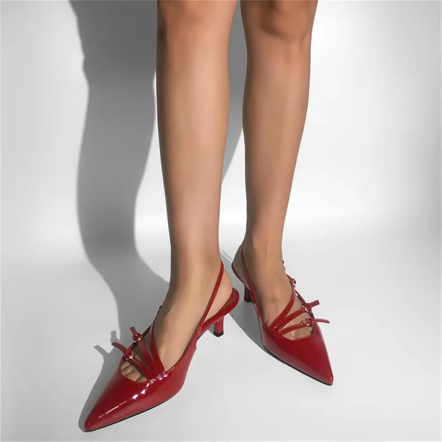 Women's Backless Stiletto Pumps - Pointed Toe Slip On Heeled Sandals
