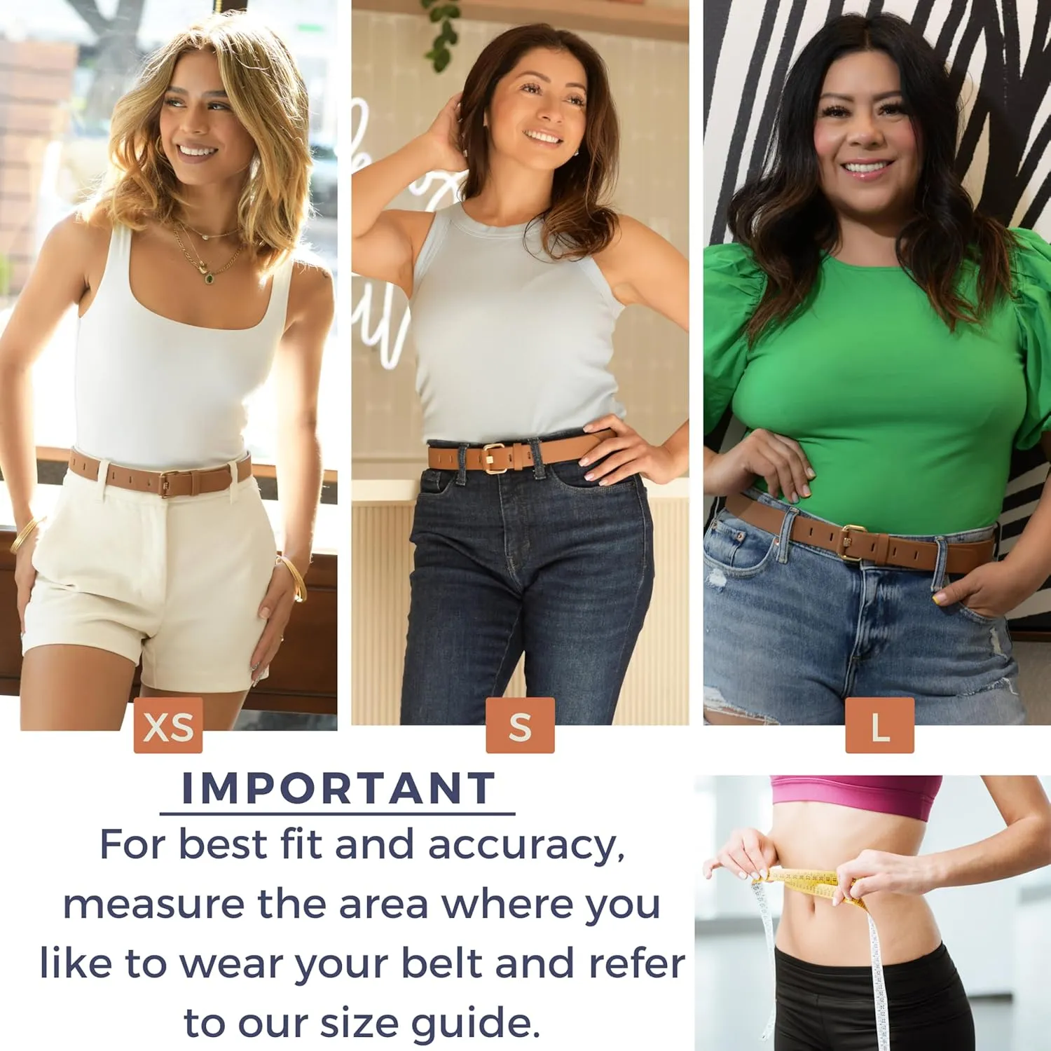 Womens Brown Vegan Leather Belt  Adjustable Belt with Gold Buckle for Jeans, Dresses, Casual & Everyday Outfits