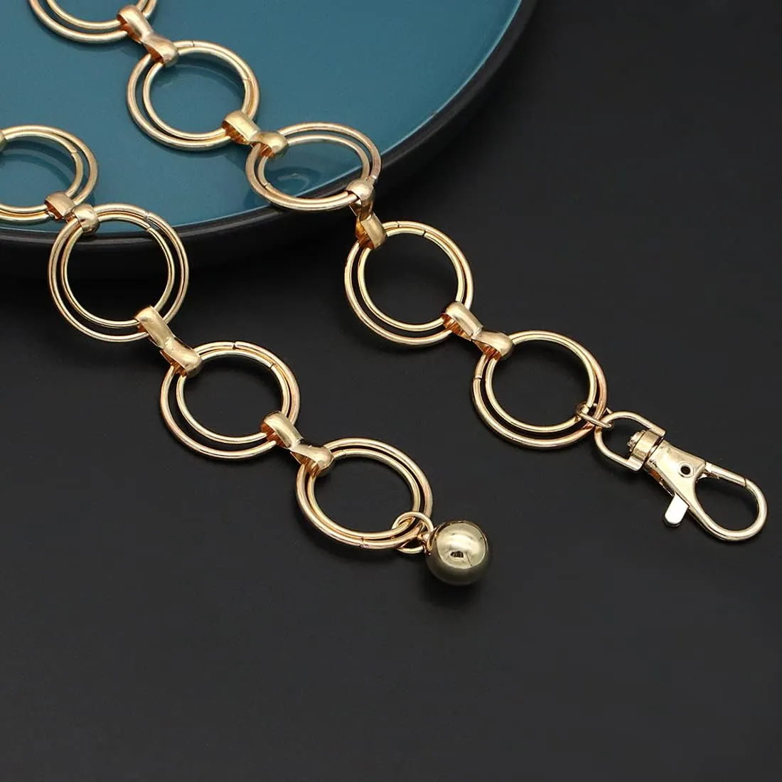 Women's Chain Belt Metal Waist Belt Chunky Belly Link Belt