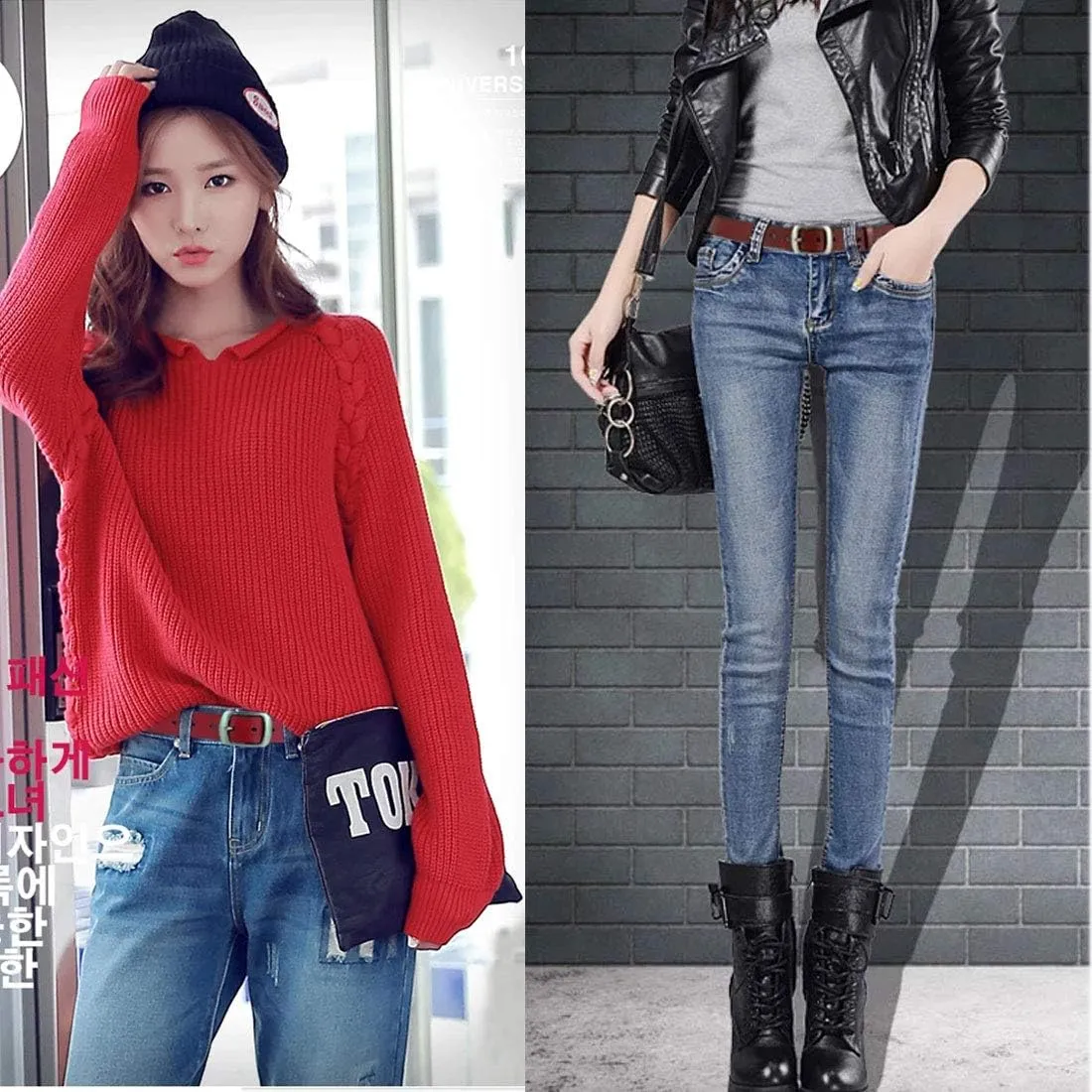 Womens Leather Belt for Jeans, Black Leather Waist Belts with Pin Buckles
