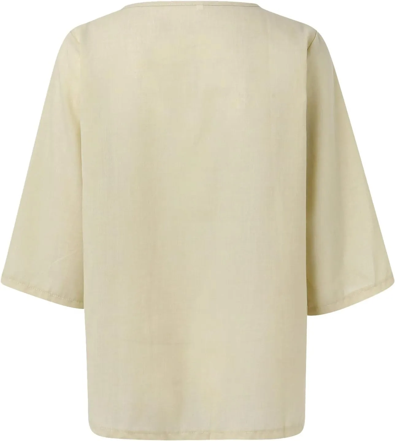Women's Summer Tops Trendy Comfy Cotton Linen Shirts Loose Soft Linen Blouse Round Neck Oversized Tunic Blouses
