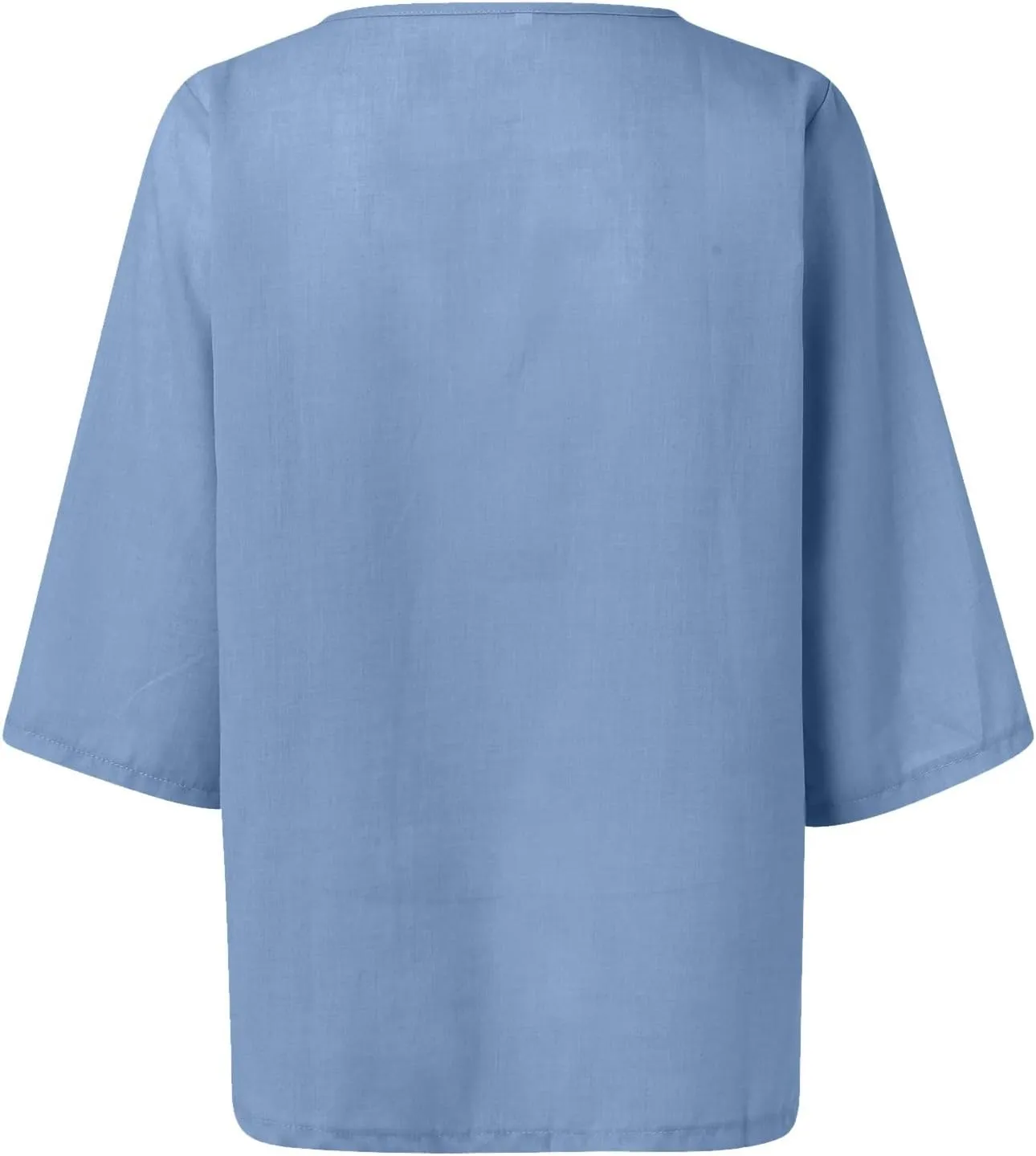 Women's Summer Tops Trendy Comfy Cotton Linen Shirts Loose Soft Linen Blouse Round Neck Oversized Tunic Blouses