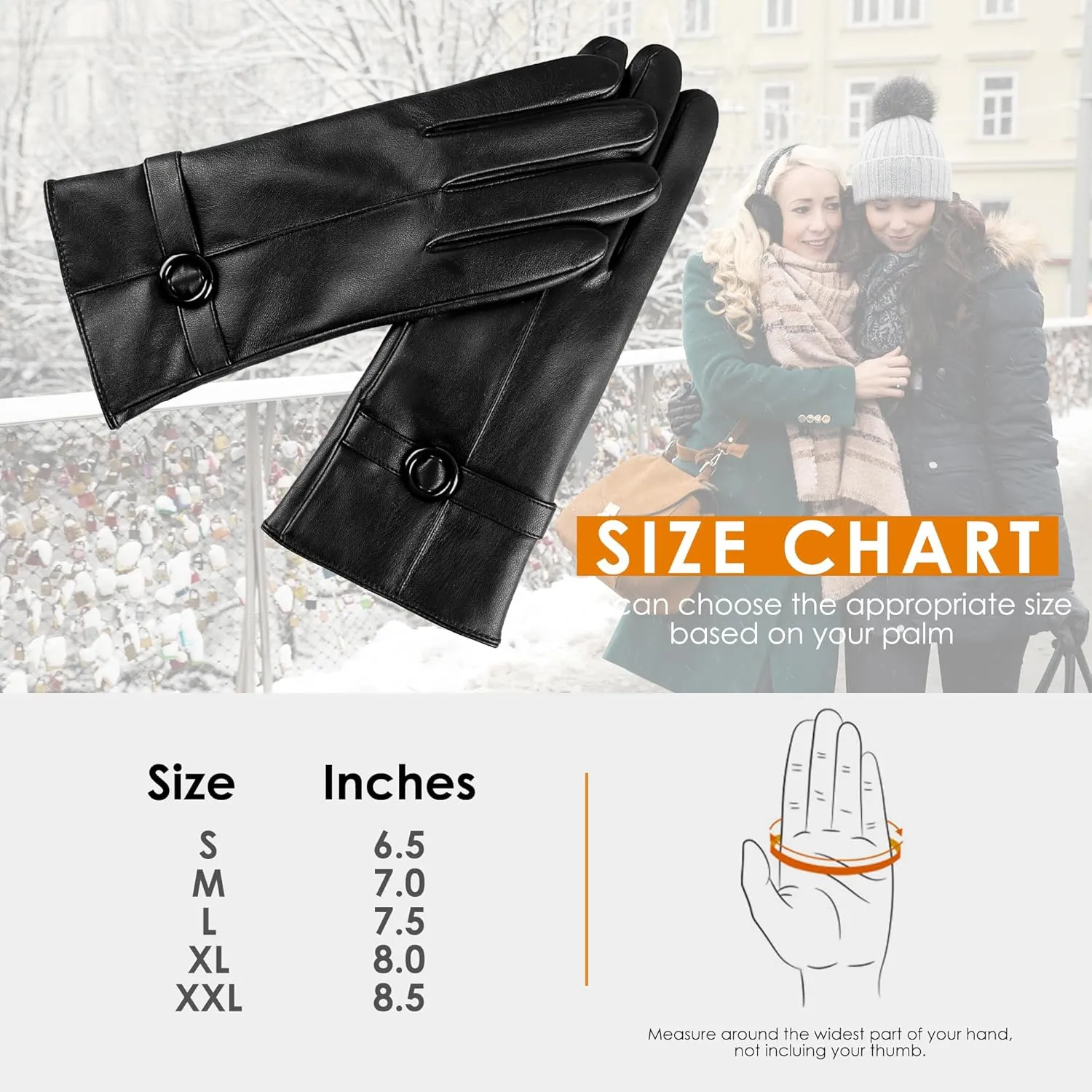 Womens Winter Leather Gloves Touchscreen Texting Warm Driving Lambskin Gloves