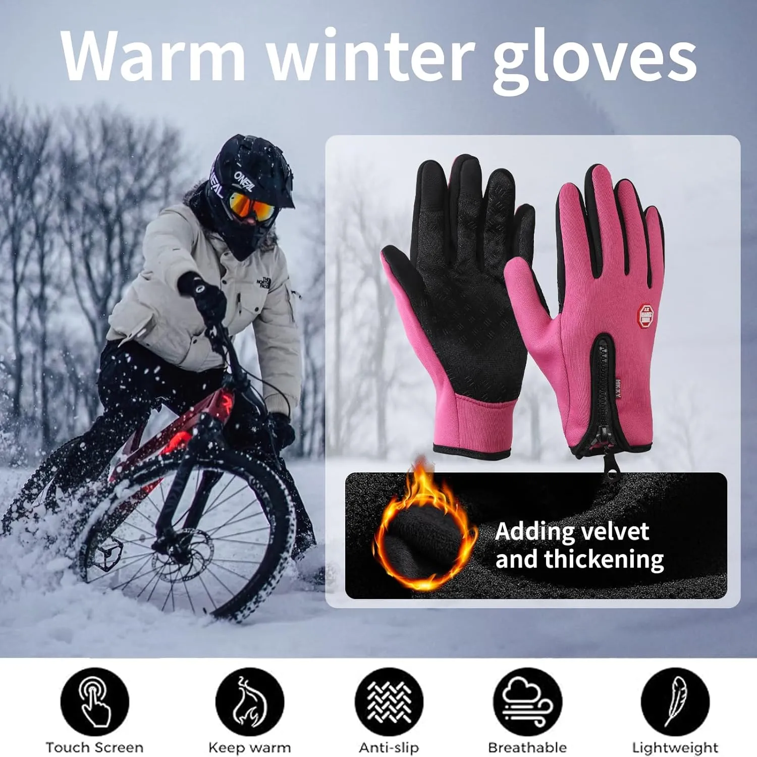 WULI Cycling Gloves with Shock Absorbing Pads - Non-Slip for Mountain Climbing, Camping, Batting