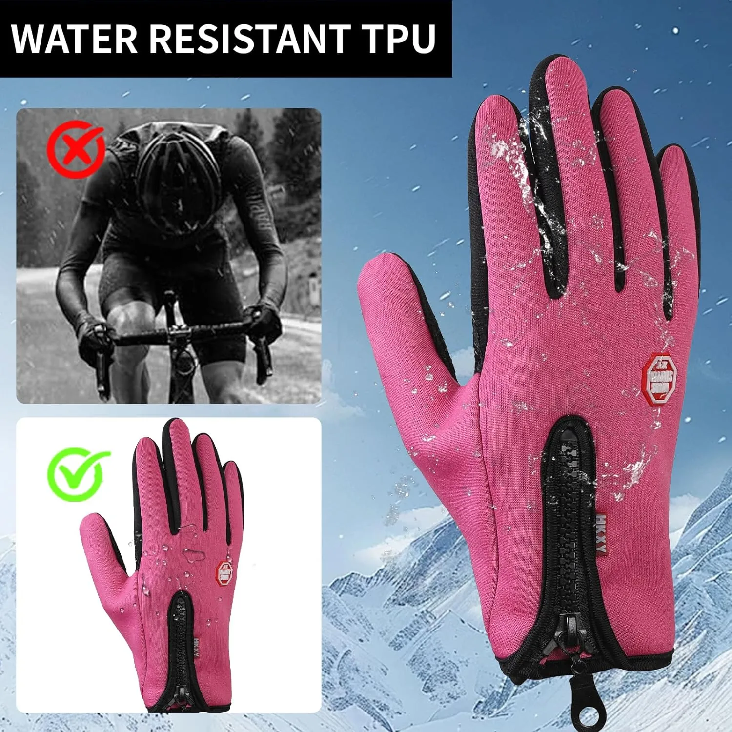 WULI Cycling Gloves with Shock Absorbing Pads - Non-Slip for Mountain Climbing, Camping, Batting