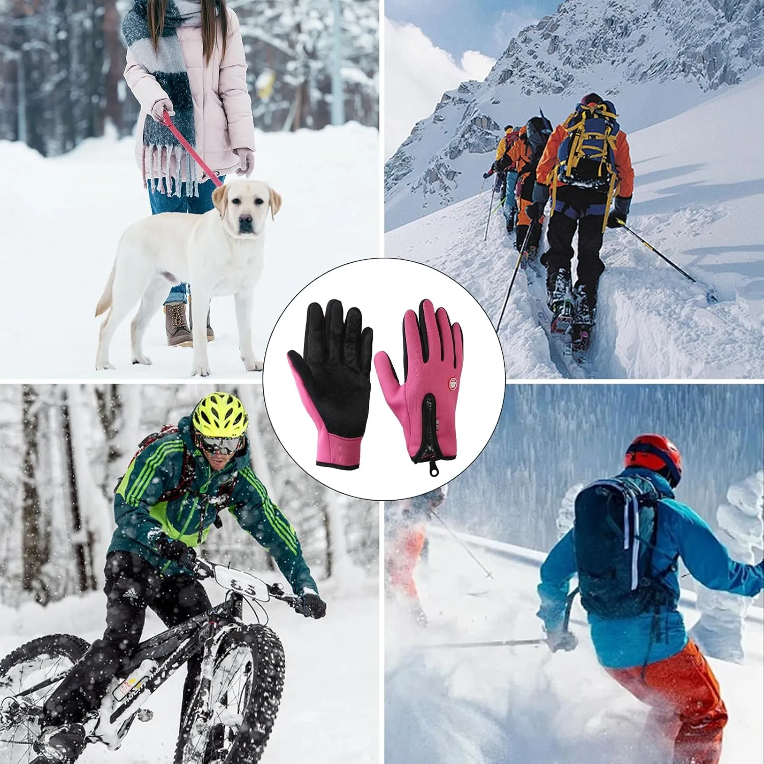 WULI Cycling Gloves with Shock Absorbing Pads - Non-Slip for Mountain Climbing, Camping, Batting