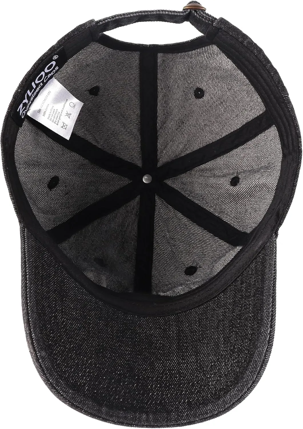 XXL Oversize Washed Denim Baseball Cap,Low Profile Jean Sports Cap for Big Heads 23.5"-25.5",Large Pigment Dyed Dad Hat