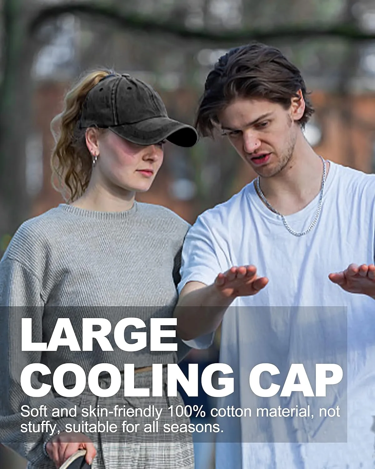 XXL Oversize Washed Denim Baseball Cap,Low Profile Jean Sports Cap for Big Heads 23.5"-25.5",Large Pigment Dyed Dad Hat
