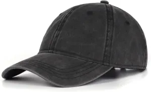 XXL Oversize Washed Denim Baseball Cap,Low Profile Jean Sports Cap for Big Heads 23.5"-25.5",Large Pigment Dyed Dad Hat