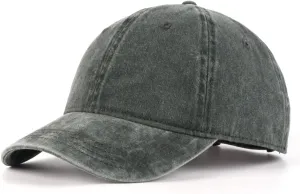 XXL Oversize Washed Denim Baseball Cap,Low Profile Jean Sports Cap for Big Heads 23.5"-25.5",Large Pigment Dyed Dad Hat