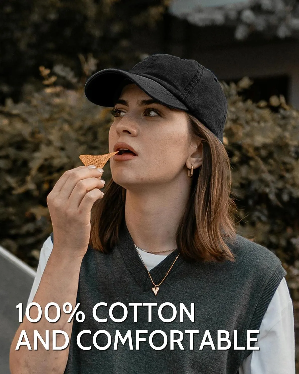 XXL Oversize Washed Denim Baseball Cap,Low Profile Jean Sports Cap for Big Heads 23.5"-25.5",Large Pigment Dyed Dad Hat