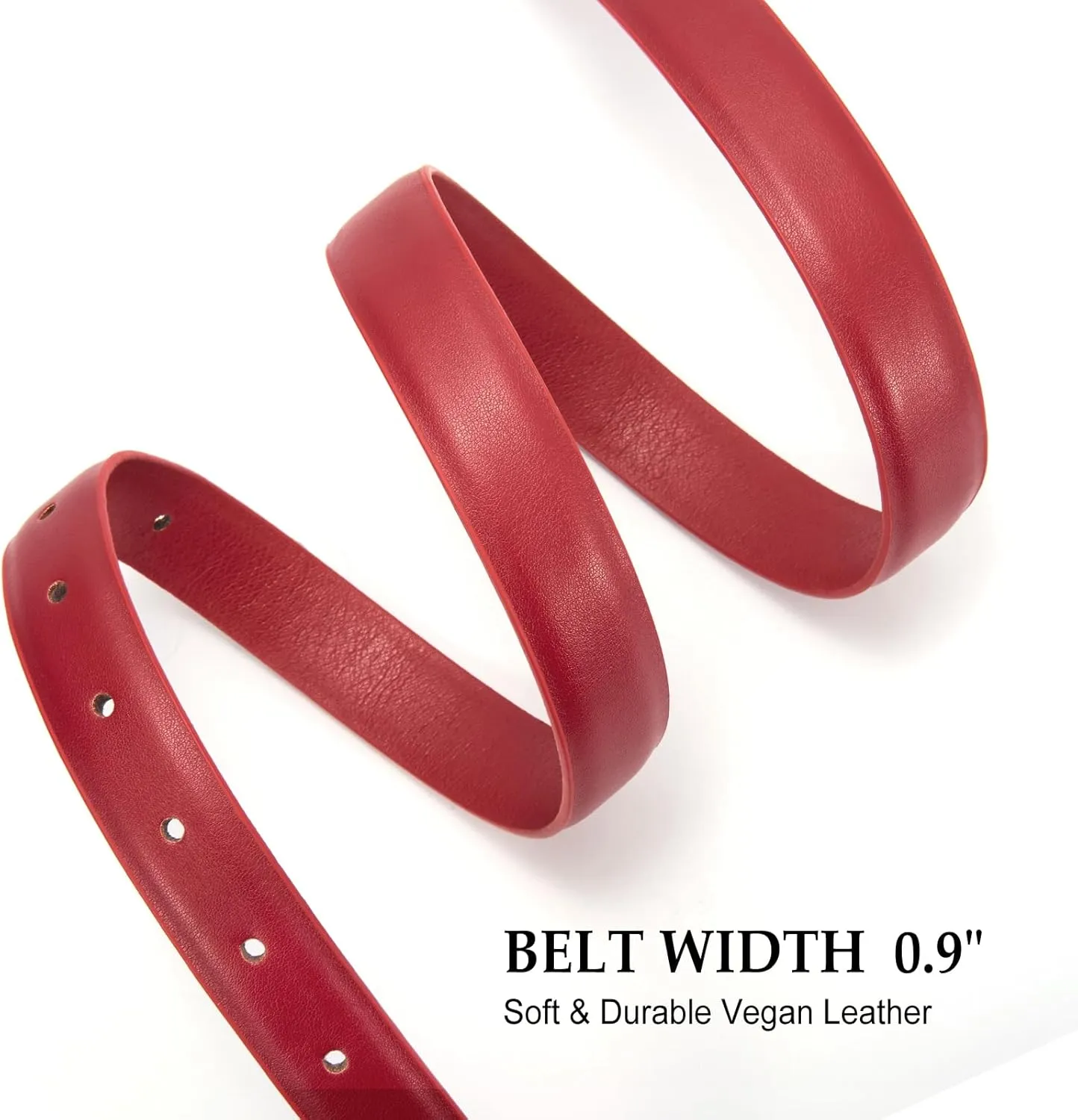 XZQTIVE Women Leather Belt for Jeans Pants Dresses Fashion Ladies Skinny Leather Belt with Silver Buckle