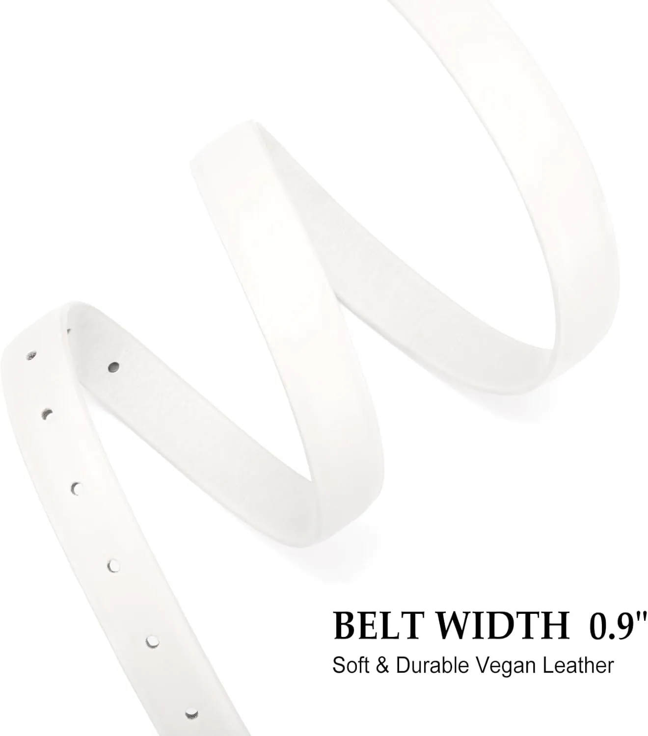 XZQTIVE Women Leather Belt for Jeans Pants Dresses Fashion Ladies Skinny Leather Belt with Silver Buckle