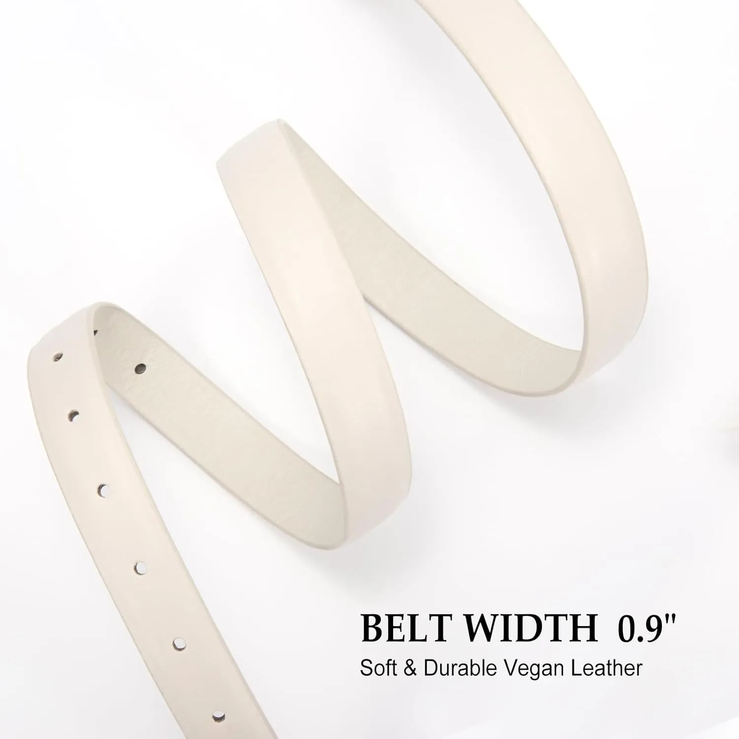 XZQTIVE Women Leather Belt for Jeans Pants Dresses Fashion Ladies Skinny Leather Belt with Silver Buckle